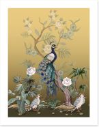 Golden peacock garden Art Print 320864051