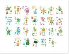 Alphabet and Numbers Art Print 321266698