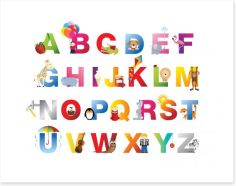 Alphabet and Numbers Art Print 32422888