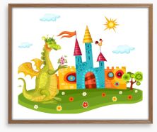 Green dragon castle Framed Art Print 32950494