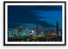 Night lights of Brisbane skyline Framed Art Print 33925613