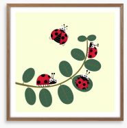 Ladybug leaves Framed Art Print 344768696