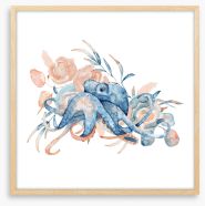 Octopus blush Framed Art Print 352492918