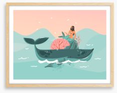 Passing whale Framed Art Print 358512943
