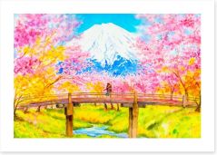 Cherry blossom love Art Print 358828143