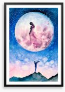 Woman in the moon Framed Art Print 359211926