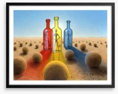 Bottles in the desert Framed Art Print 36039242