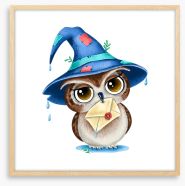 Wizard owl post Framed Art Print 366027354