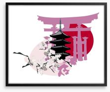 Torri gate pagoda Framed Art Print 36638495