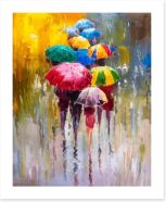 The umbrella parade Art Print 366537047