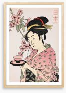 Sakura teatime Framed Art Print 366735984