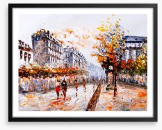 Autumn stroll in Paris Framed Art Print 368042625