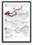 Blossom in the mist Framed Art Print 368664514