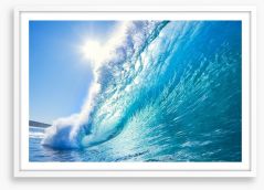 Blue ocean wave Framed Art Print 37402869
