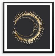 The golden moon Framed Art Print 375322100