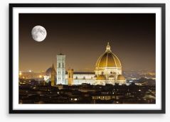 The moon over Florence Framed Art Print 37875457