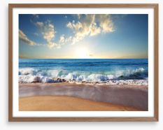 Gentle surf sunset Framed Art Print 38434307