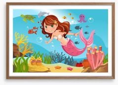 The happy mermaid Framed Art Print 38712612