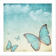 Vintage blue butterflies Art Print 39296410