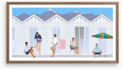 The beach hut boys Framed Art Print 399283408