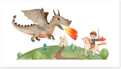 Knights and Dragons Art Print 399579799
