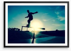 Skateboarder silhouette Framed Art Print 40084210