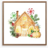 The gingerbread house Framed Art Print 401504295