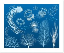 Dance of the jellyfish Art Print 40474219