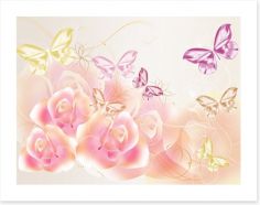 Pink petal buterflies Art Print 40908898