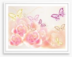 Pink petal buterflies Framed Art Print 40908898