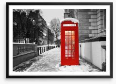 Telephone box in the snow