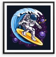 Space surf Framed Art Print 413130839