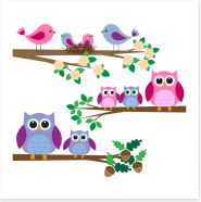 Owls and birds Art Print 41811265