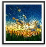 Golden rays mosaic Framed Art Print 41838109