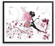 Flower fairy with butterflies Framed Art Print 41865317