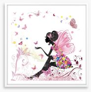 Flower fairy with butterflies Framed Art Print 41865319
