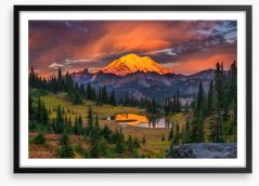 Mount Rainier sunrise Framed Art Print 421319888
