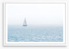 Alone at sea Framed Art Print 425027757