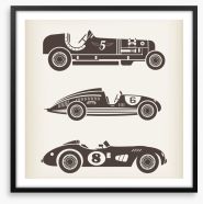 Vintage racing cars Framed Art Print 42833994