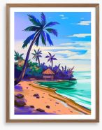 Blue sky beach Framed Art Print 430817601