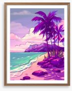 Purple sky beach Framed Art Print 430817779