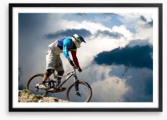 Mountain bike storm Framed Art Print 43189455