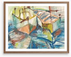 Boats in the bay Framed Art Print 43309344