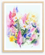 Soft sky wildflowers Framed Art Print 436053868