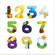 Alphabet and Numbers Art Print 43694293