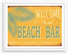 Vintage beach bar Framed Art Print 44063152