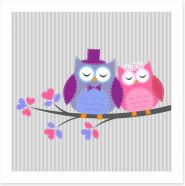 Owls in love Art Print 44091333