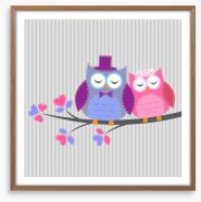 Owls in love Framed Art Print 44091333