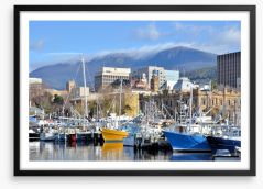 Docked in Hobart Harbour Framed Art Print 44106448