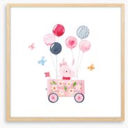 Pink balloon wagon